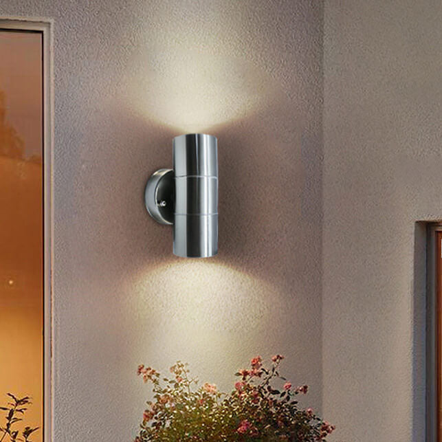Modern minimalist Edelstahl Zylinder 2-Licht Wand sconces Lampe