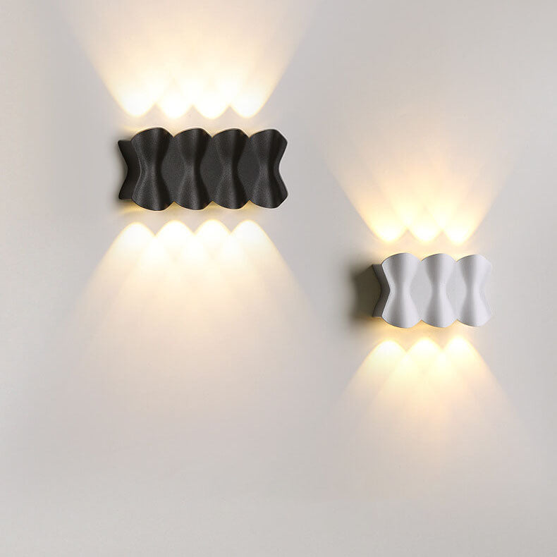 Moderne Einfachheit Rechteck Welle Aluminium LED Außenwandleuchte Lampe Für Außenpatio