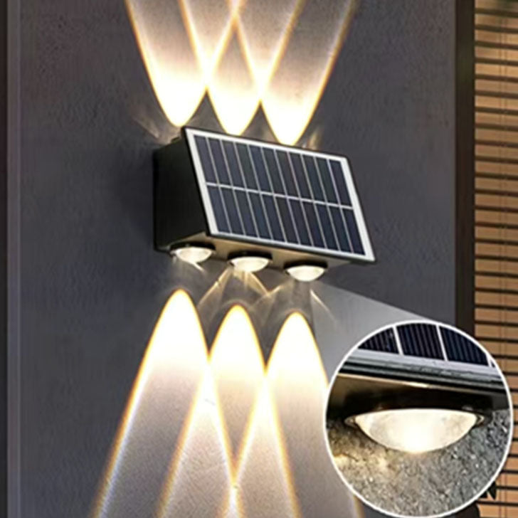 Zeitgenössische industrielle solarbetriebene wasserdichte ABS-Säule LED-Wandlampe für Außenpatio