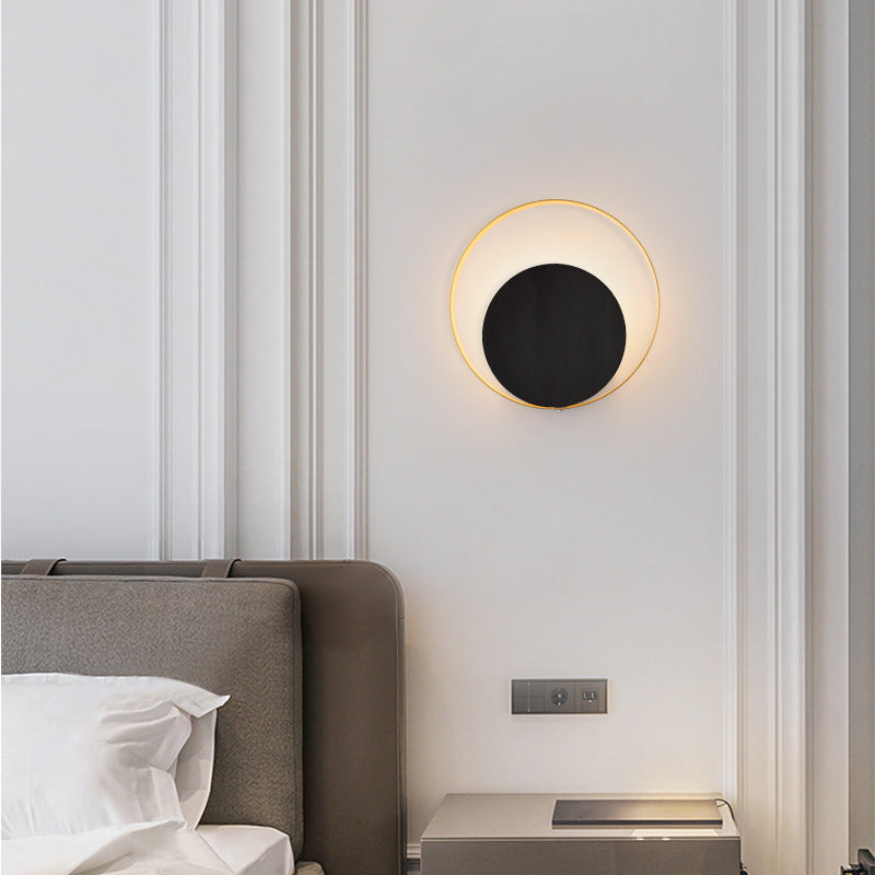 Moderne Minimalistische Eisen Kreis Ring 1-Licht Wand Sconces Lampe Für Schlafzimmer