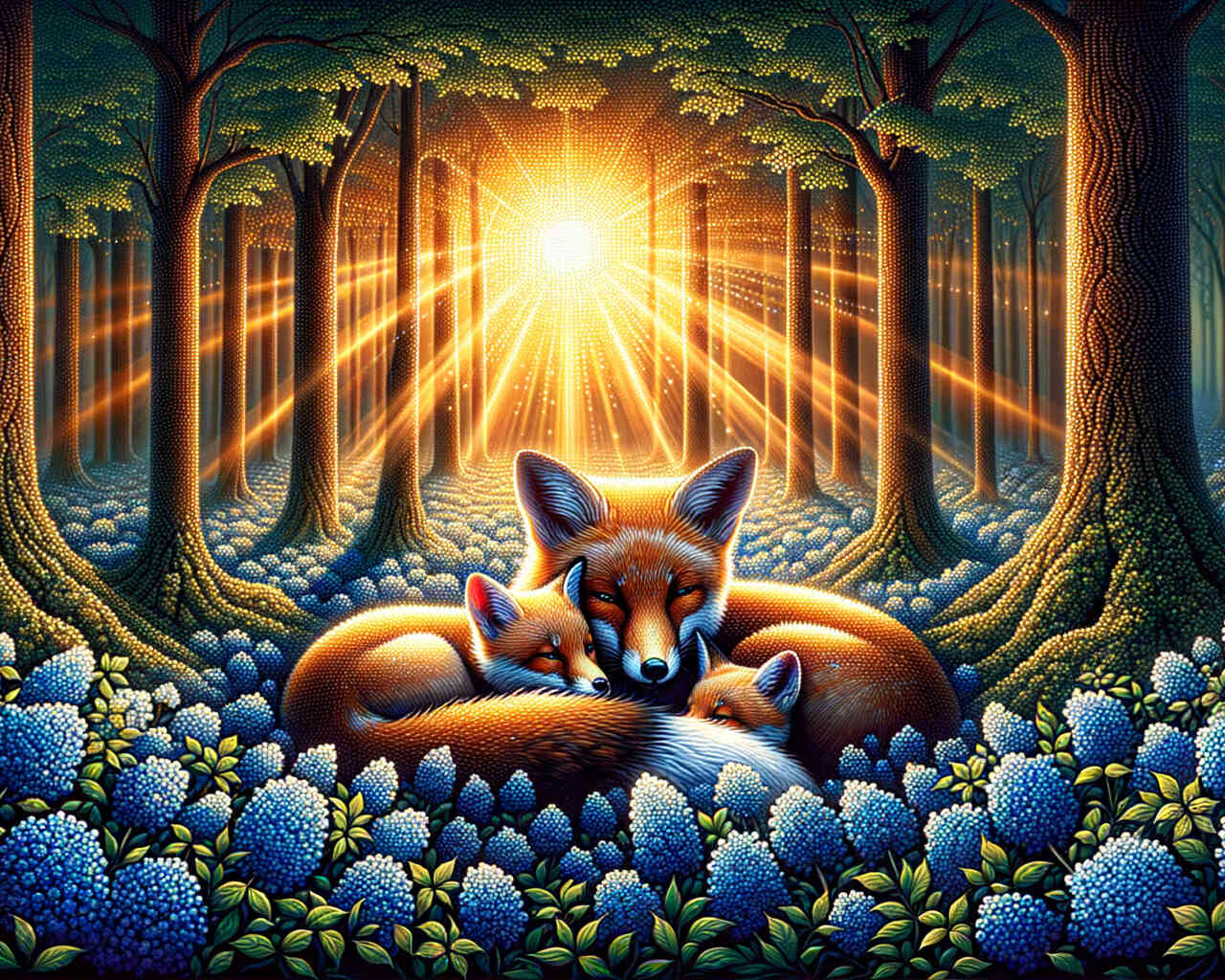 2+1 gratis! | Diamond Painting - Fuchs Mutter