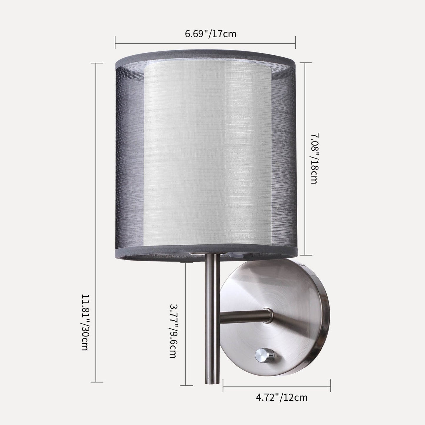 Moderner Minimalistischer Zylinder Eisen Gaze 1-Licht Wandleuchte Lampe Für Wohnzimmer