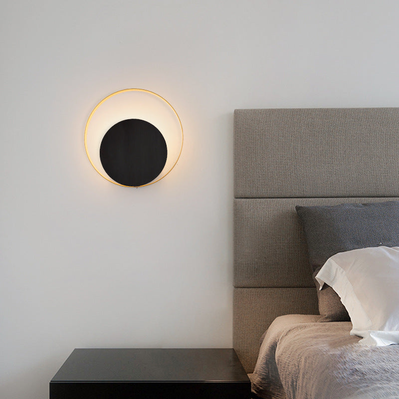 Moderne Minimalistische Eisen Kreis Ring 1-Licht Wand Sconces Lampe Für Schlafzimmer