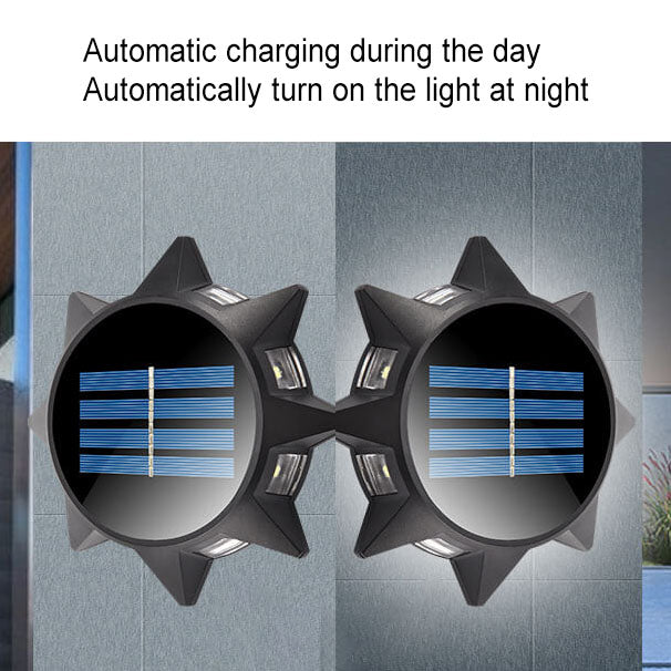 Outdoor Solar Achteckig Rund ABS LED Wandleuchte Lampe