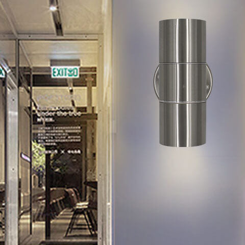 Modern minimalist Edelstahl Zylinder 2-Licht Wand sconces Lampe