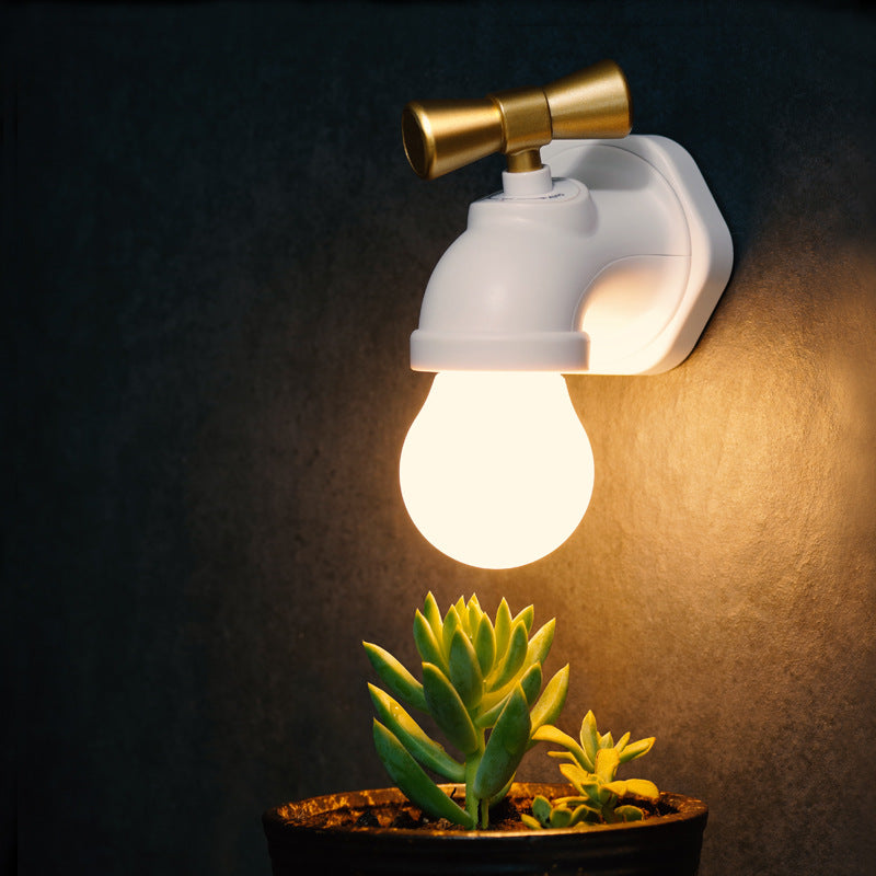 Moderne kreative Wasserhahn ABS PC USB LED Nachtlicht Wandleuchte Lampe