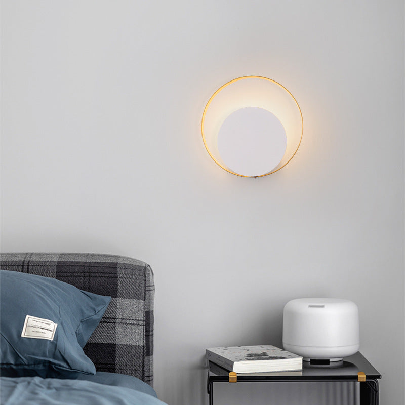 Moderne Minimalistische Eisen Kreis Ring 1-Licht Wand Sconces Lampe Für Schlafzimmer
