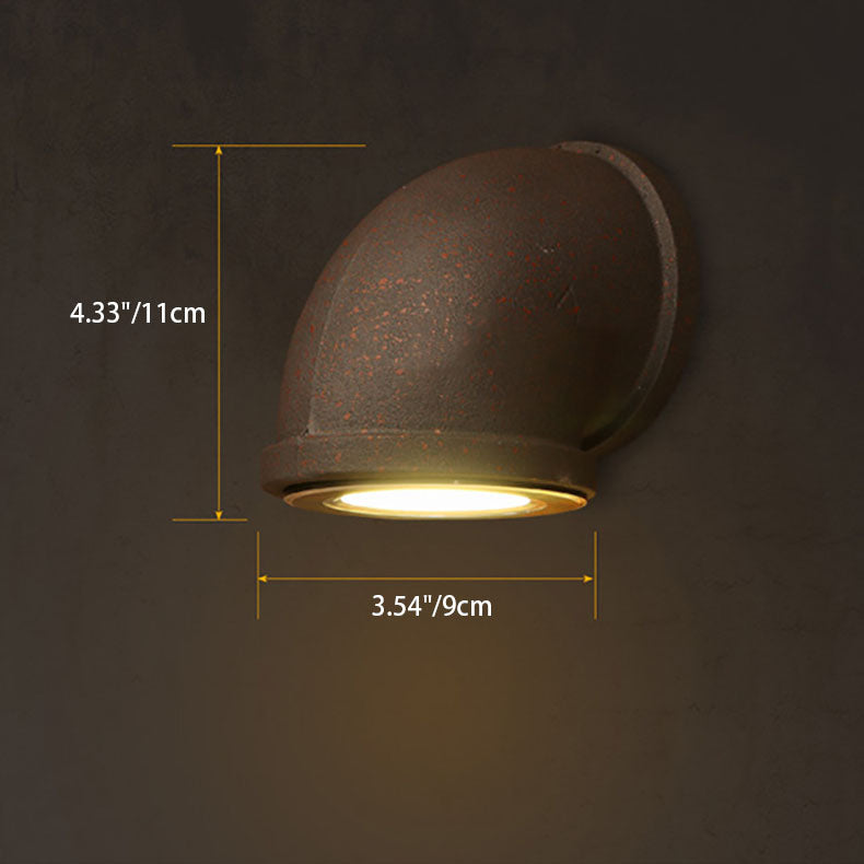 Zeitgenössische industrielle Rohr-Eisen-LED-Wandlampe für das Wohnzimmer