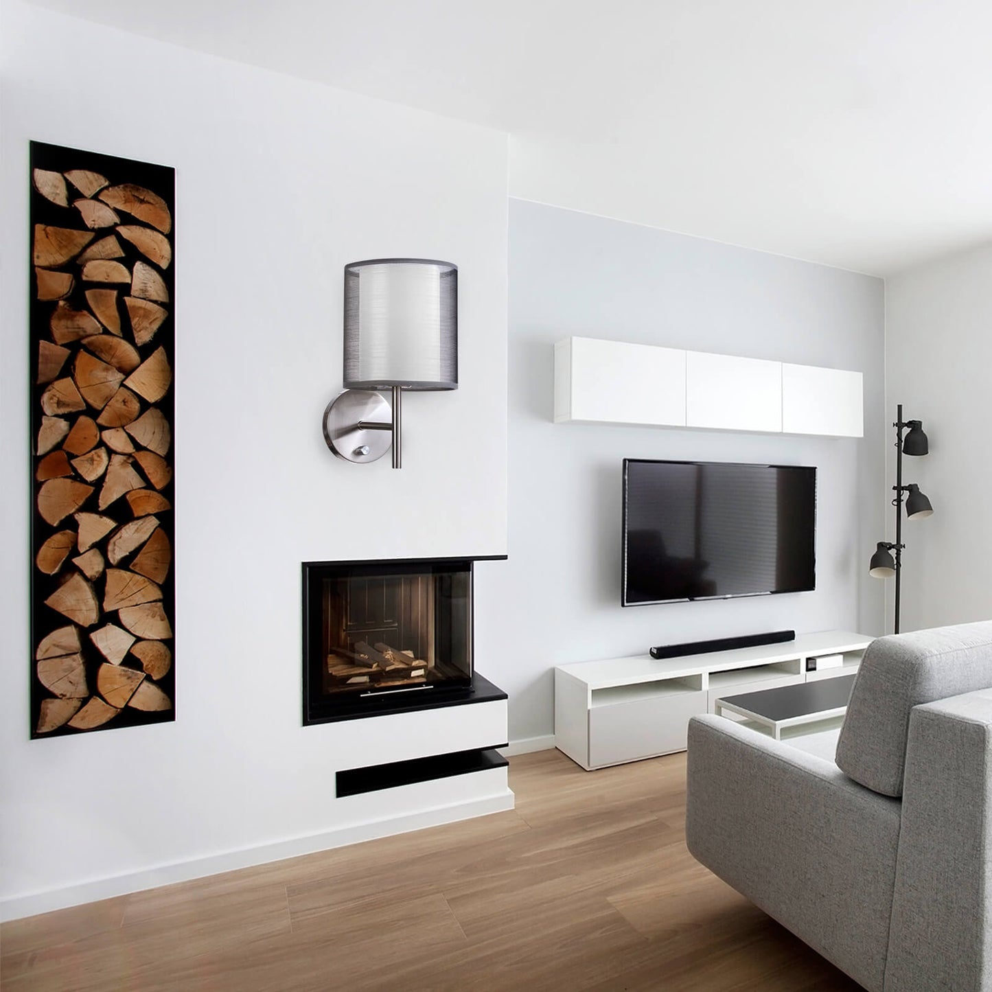 Moderner Minimalistischer Zylinder Eisen Gaze 1-Licht Wandleuchte Lampe Für Wohnzimmer