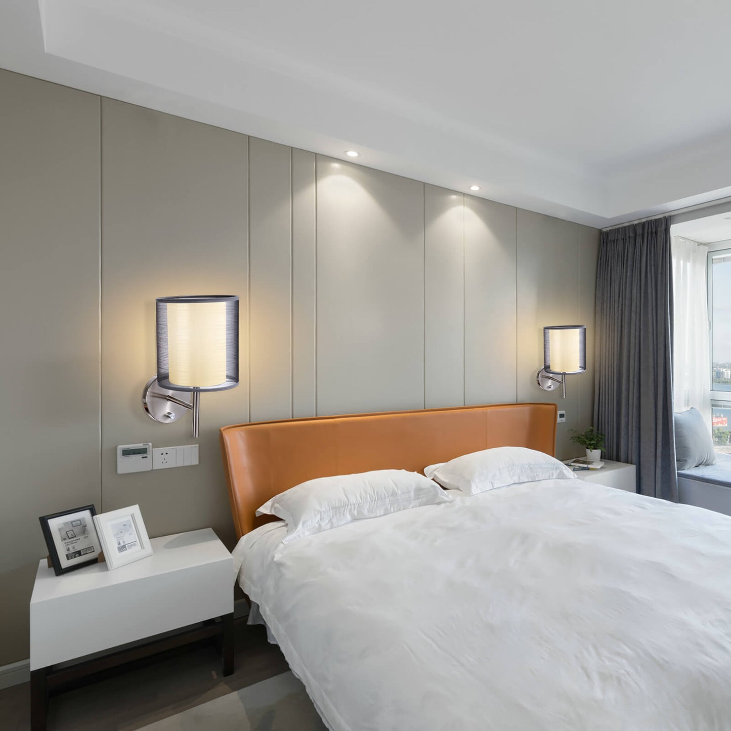 Moderner Minimalistischer Zylinder Eisen Gaze 1-Licht Wandleuchte Lampe Für Wohnzimmer