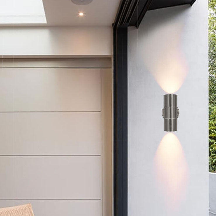 Modern minimalist Edelstahl Zylinder 2-Licht Wand sconces Lampe