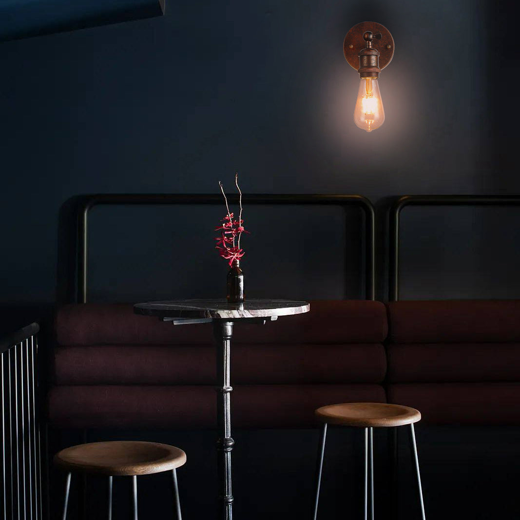 Zeitgenössische industrielle runde Eisen 1-Licht Wandleuchte für das Wohnzimmer