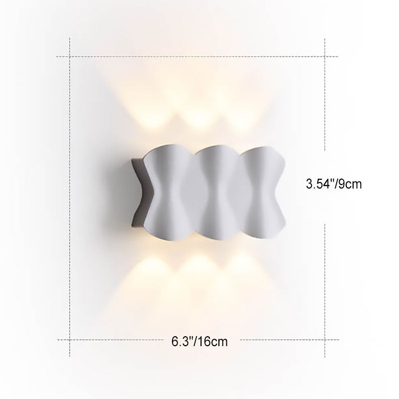 Moderne Einfachheit Rechteck Welle Aluminium LED Außenwandleuchte Lampe Für Außenpatio
