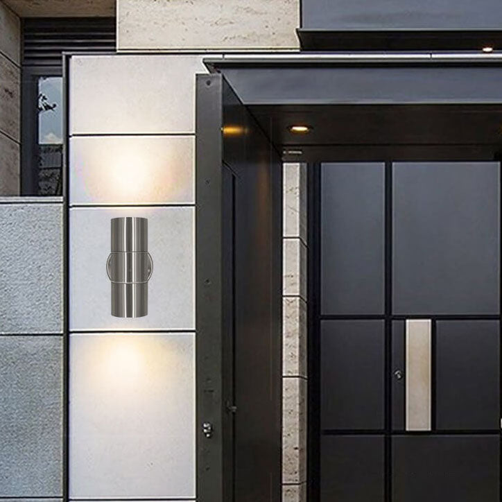Modern minimalist Edelstahl Zylinder 2-Licht Wand sconces Lampe