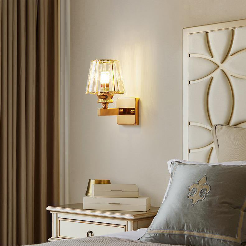 Moderne Minimalistische Ovale Zylinder Hardware Kristall 1-Licht Wandlamp Für Schlafzimmer