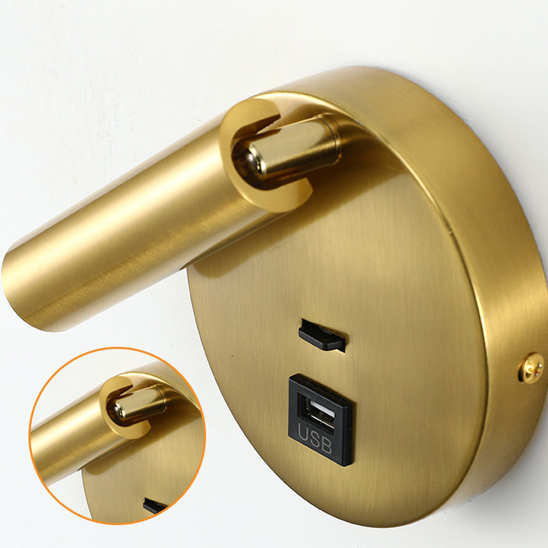Moderner minimalistischer drehbarer Zylinder Aluminium Eisen LED Wandleuchte Lampen für Wohnzimmer