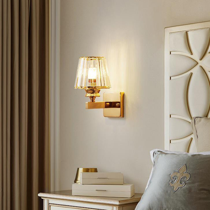 Moderne Minimalistische Ovale Zylinder Hardware Kristall 1-Licht Wandlamp Für Schlafzimmer