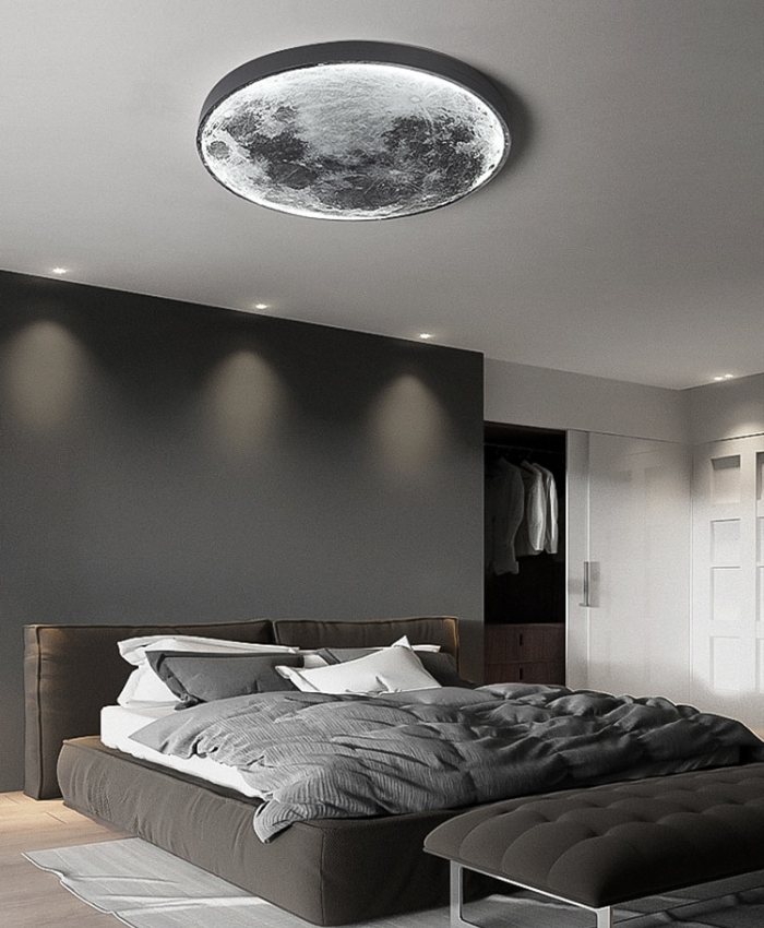 Luna - Mond Wandlampe - Schlafzimmerlampe in Form des Vollmonds