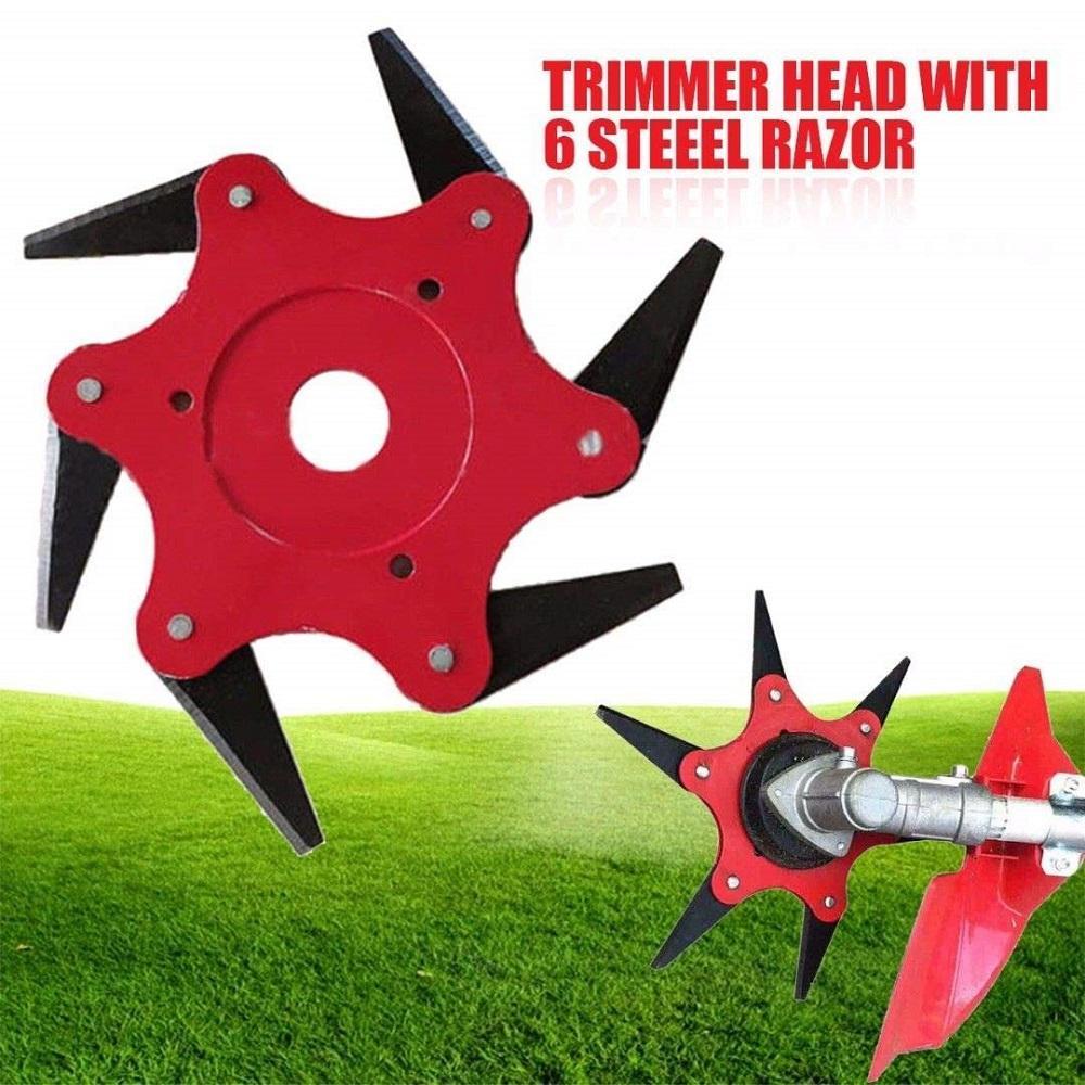 SteelSharp™ - Universal-6-Stahl-Rasiermesser-Grasschneidekopf