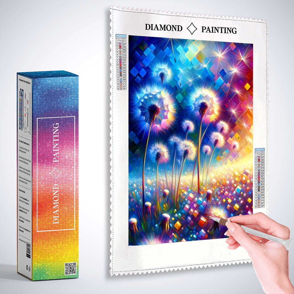 2+1 gratis! | Diamond Painting - Pusteblumenwiese
