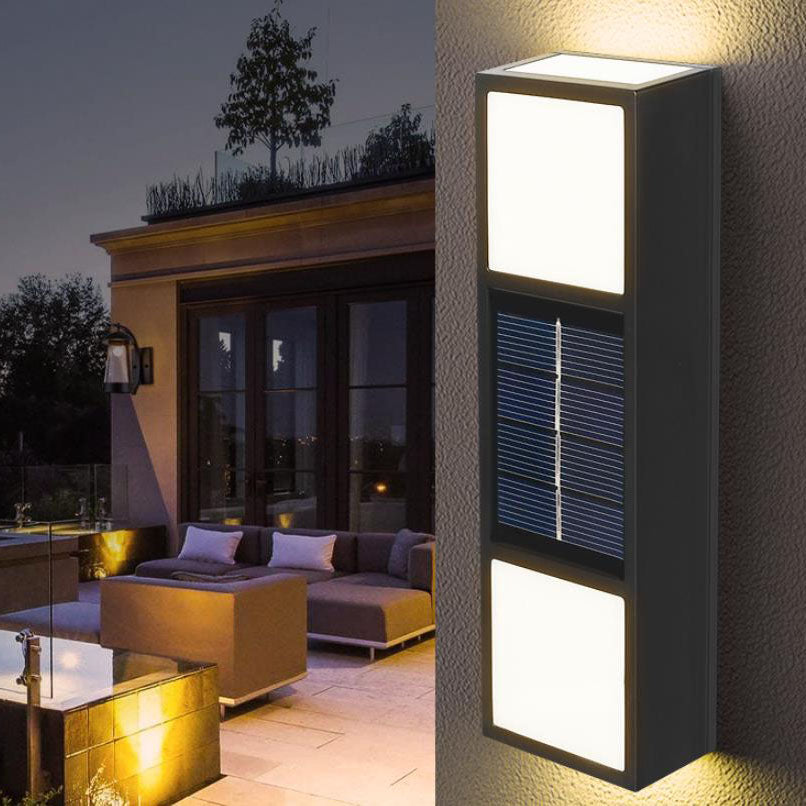 Solar Outdoor Rechteckige LED Wasserdichte Patio Zaun Wand Sconces Lampe