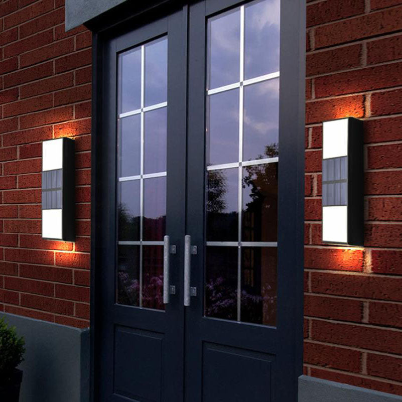 Solar Outdoor Rechteckige LED Wasserdichte Patio Zaun Wand Sconces Lampe