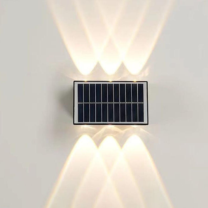 Zeitgenössische industrielle solarbetriebene wasserdichte ABS-Säule LED-Wandlampe für Außenpatio