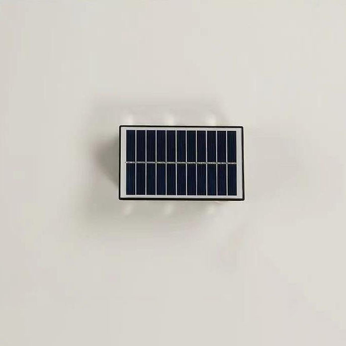 Zeitgenössische industrielle solarbetriebene wasserdichte ABS-Säule LED-Wandlampe für Außenpatio