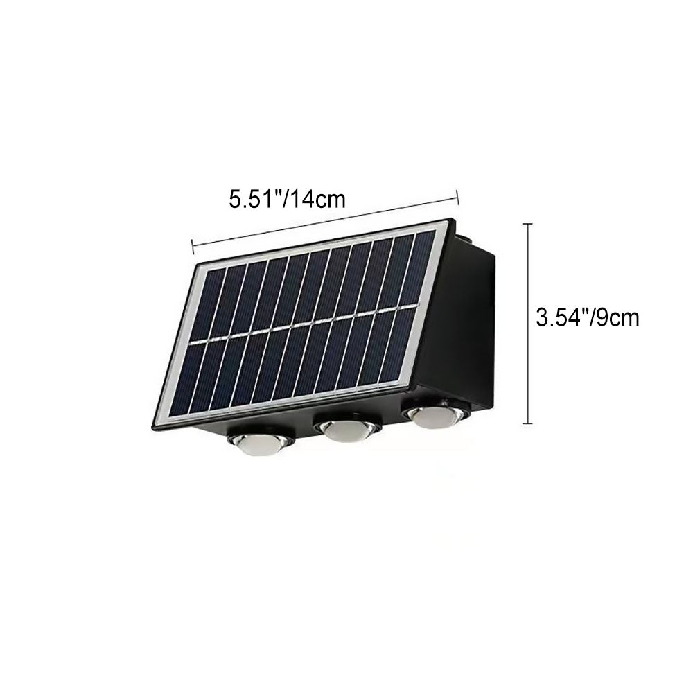 Zeitgenössische industrielle solarbetriebene wasserdichte ABS-Säule LED-Wandlampe für Außenpatio