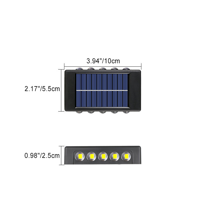 Moderne Einfachheit Solar Wasserdicht Rechteckige ABS PVC LED Wandleuchte Lampe Für Außenpatio