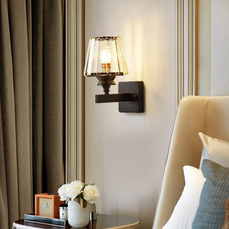 Moderne Minimalistische Ovale Zylinder Hardware Kristall 1-Licht Wandlamp Für Schlafzimmer