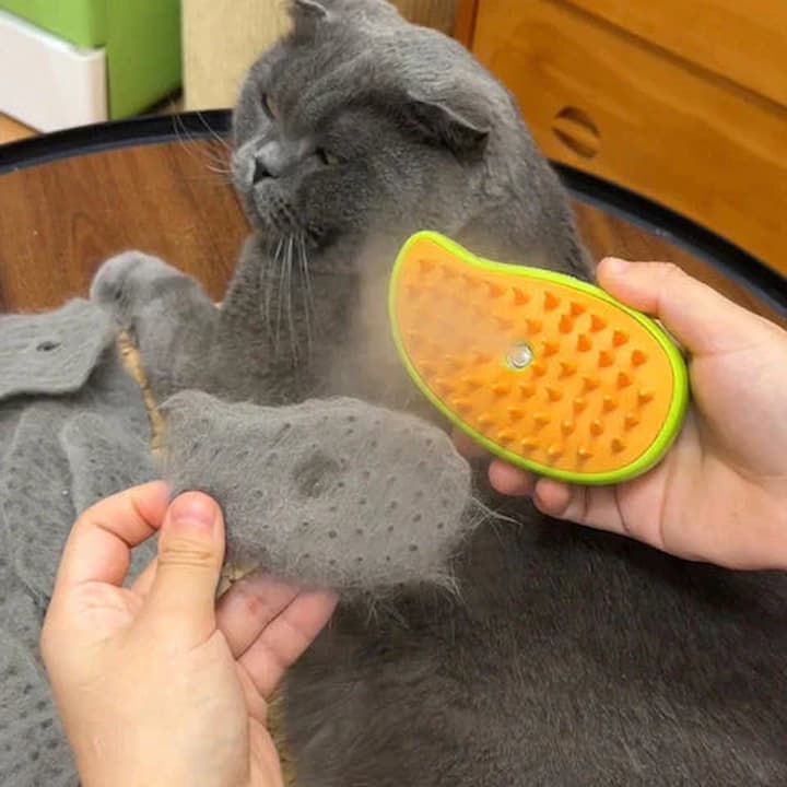 CleanBrush™ - 3-in-1 dampfende Katzenbürste