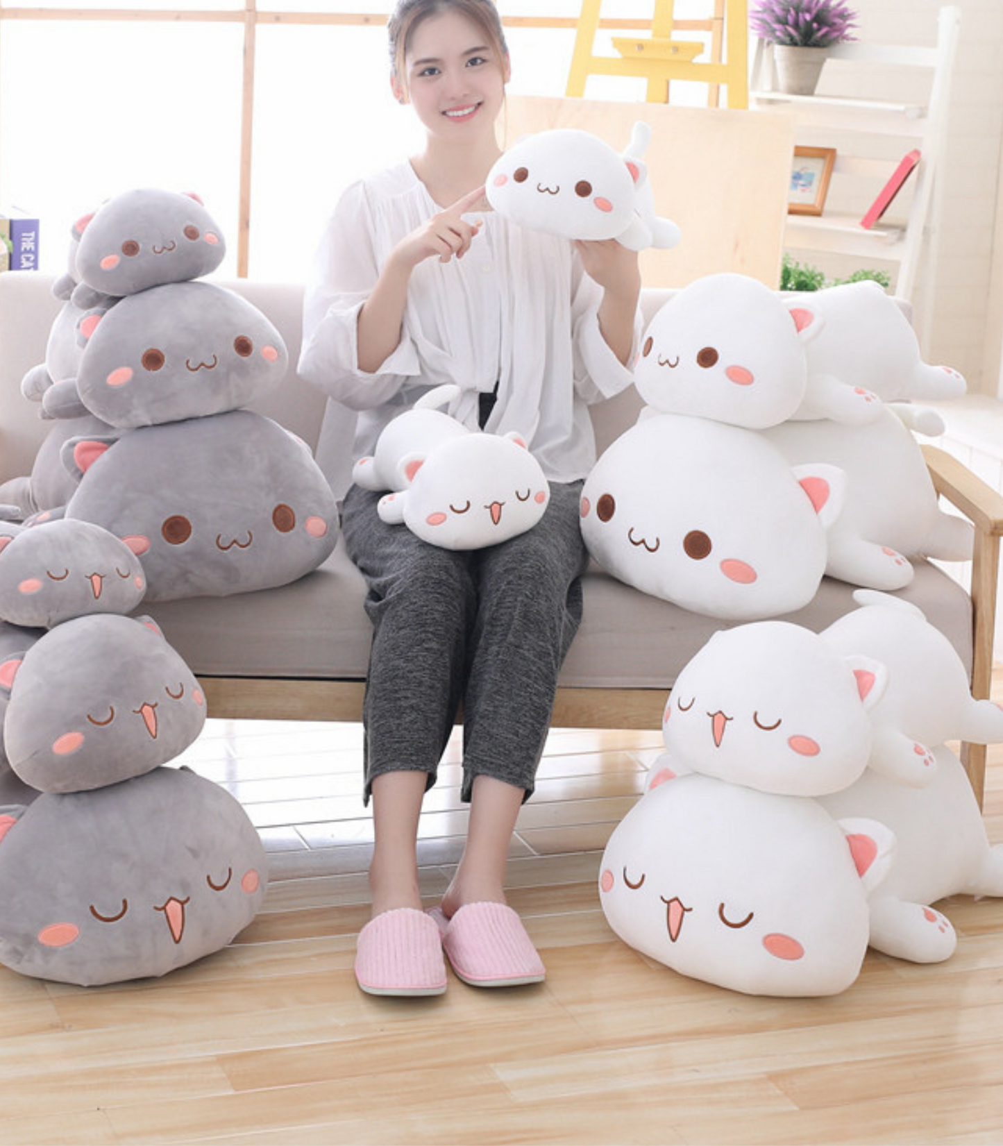 Liegendes Katzenspielzeug Squishy Kawaii Kuscheltiere