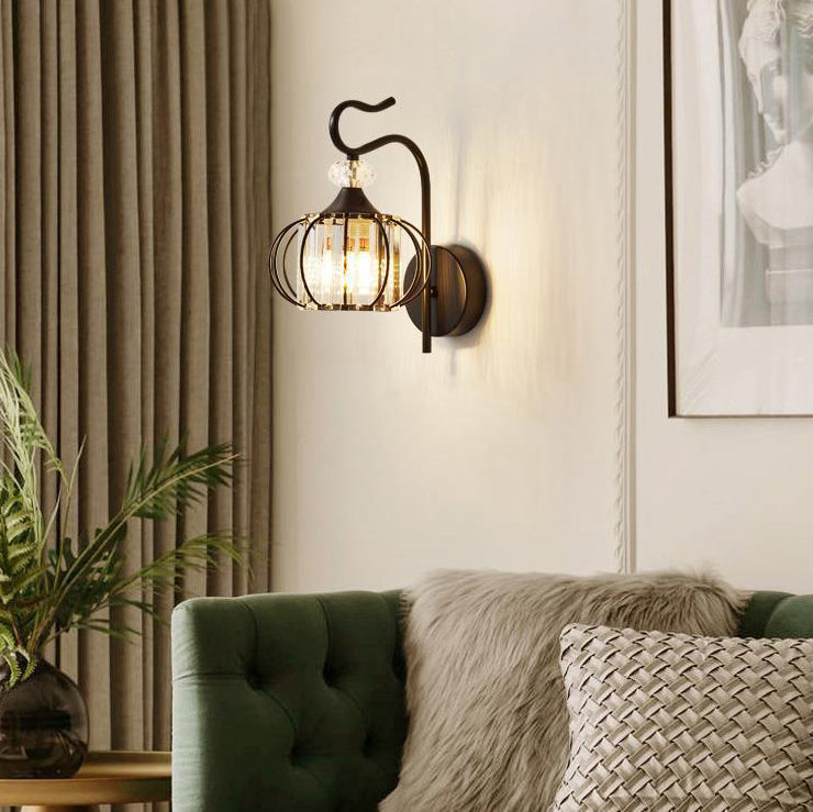 Moderne Minimalistische Ovale Zylinder Hardware Kristall 1-Licht Wandlamp Für Schlafzimmer