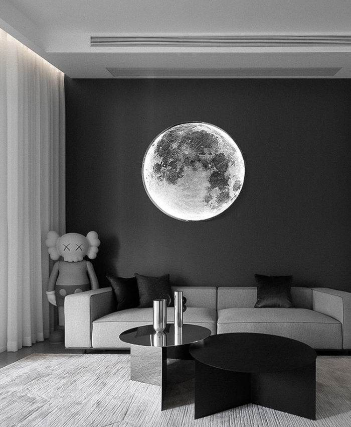 Luna - Mond Wandlampe - Schlafzimmerlampe in Form des Vollmonds