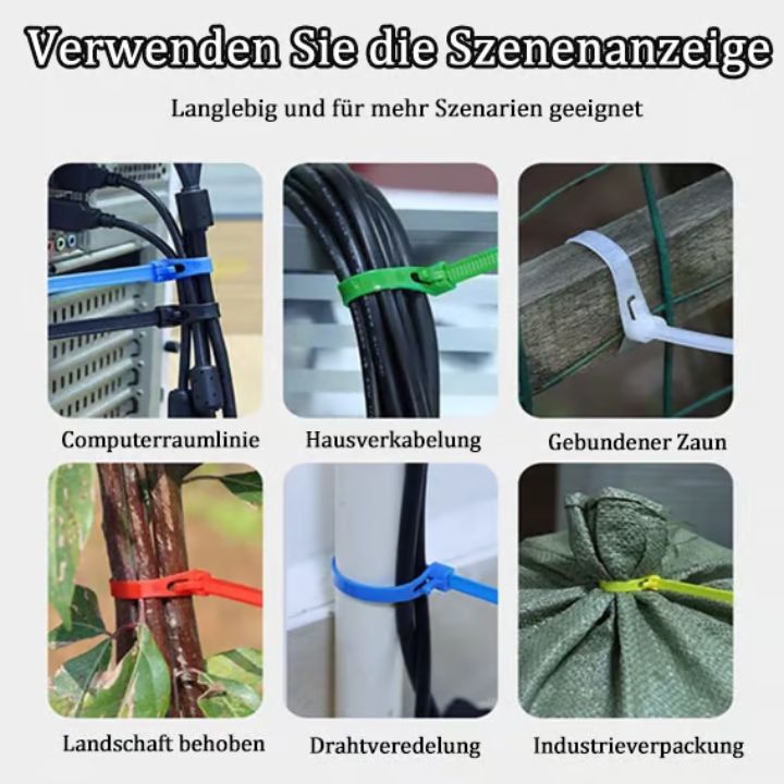 Elastische Nylon-Kabelbinder 🎁 100 (Stück)