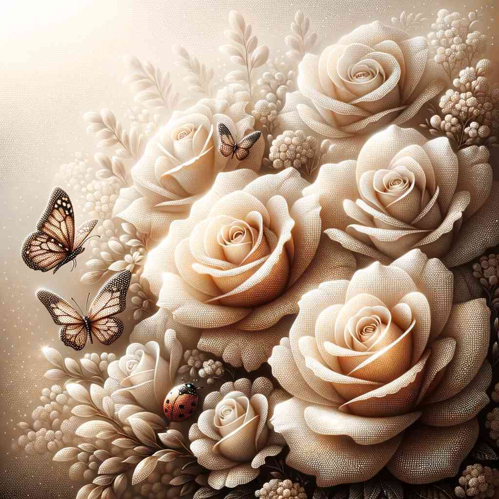 2+1 gratis! | Diamond Painting - Anmutige Rosen