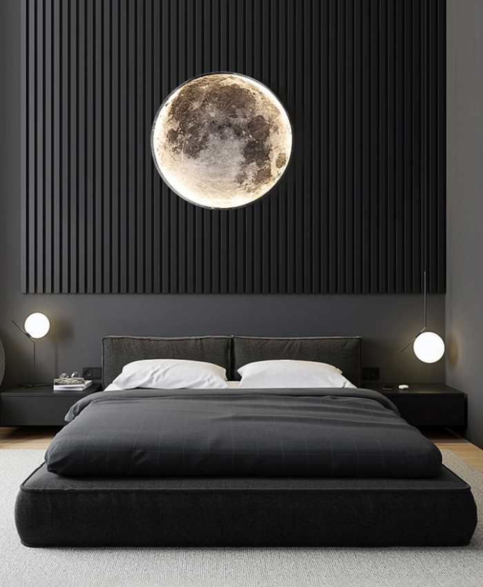 Luna - Mond Wandlampe - Schlafzimmerlampe in Form des Vollmonds
