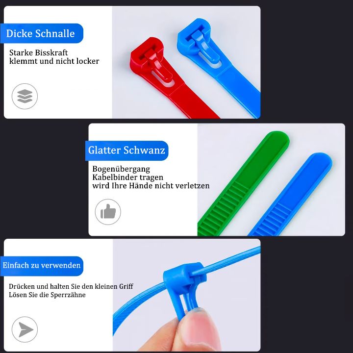 Elastische Nylon-Kabelbinder 🎁 100 (Stück)