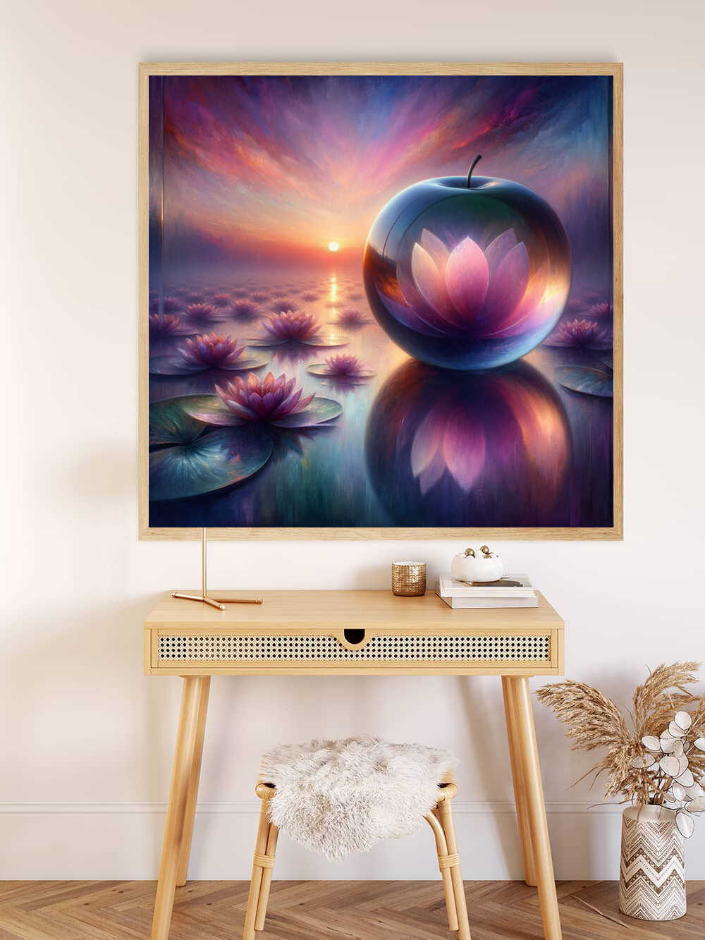 2+1 gratis! | Diamond Painting - Glas Apfel Seerosen im Meer