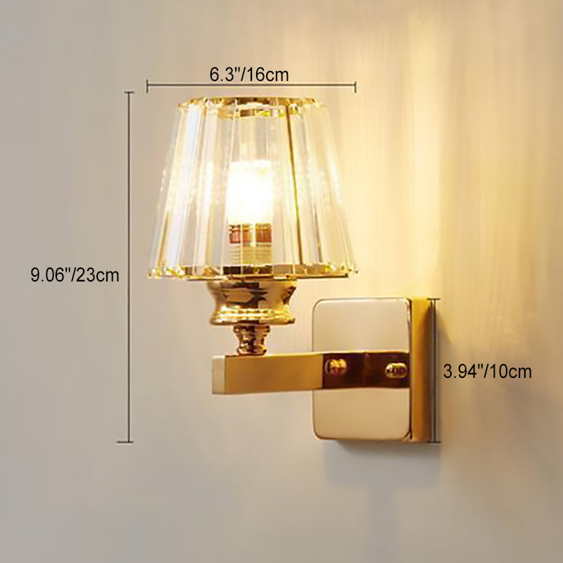 Moderne Minimalistische Ovale Zylinder Hardware Kristall 1-Licht Wandlamp Für Schlafzimmer