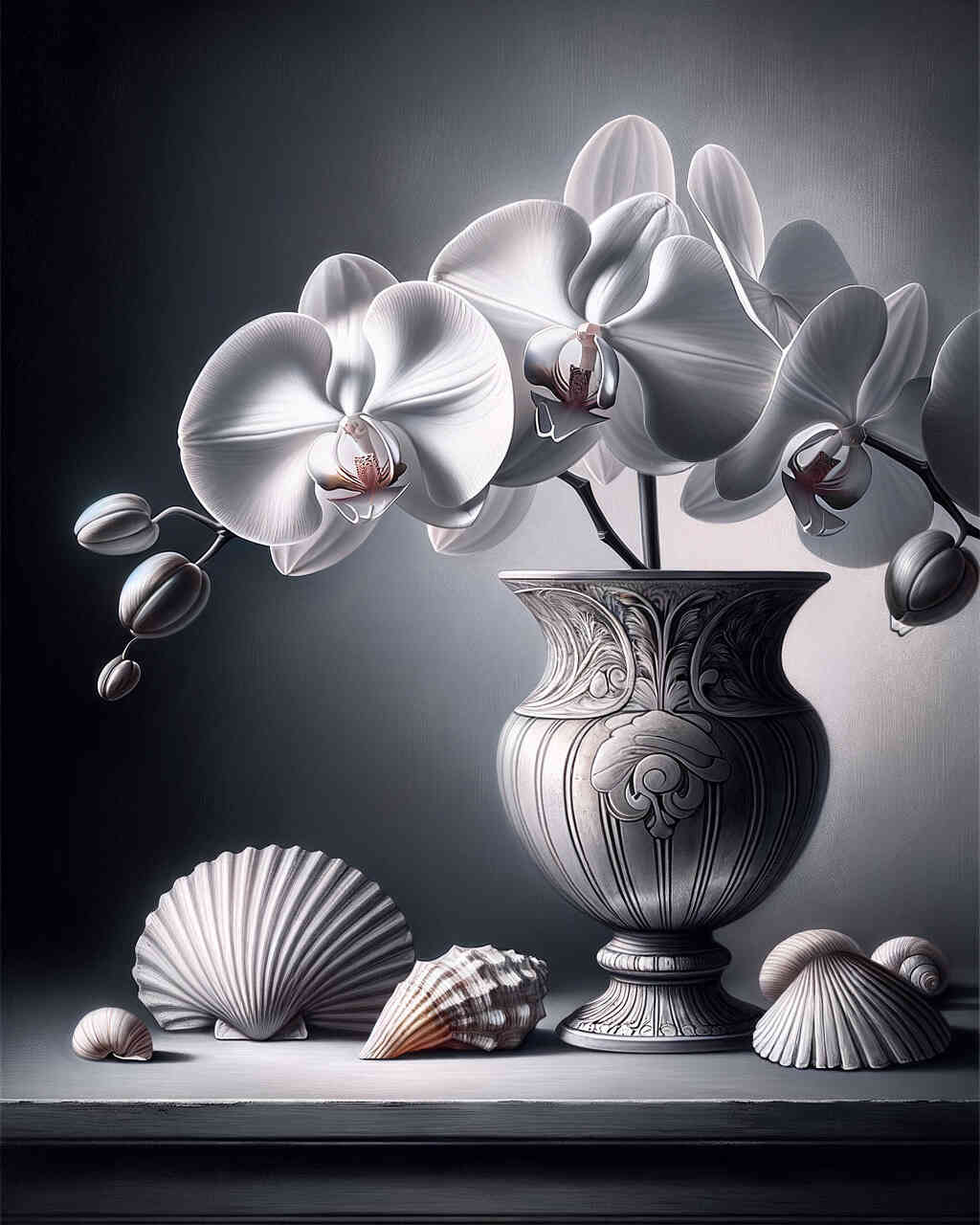 2+1 gratis! | Diamond Painting - Weiße Orchidee in Vase