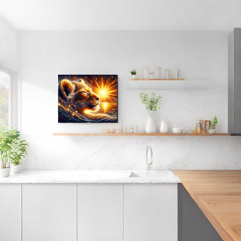 2+1 gratis! | Diamond Painting - Löwenjunges in der Sonne