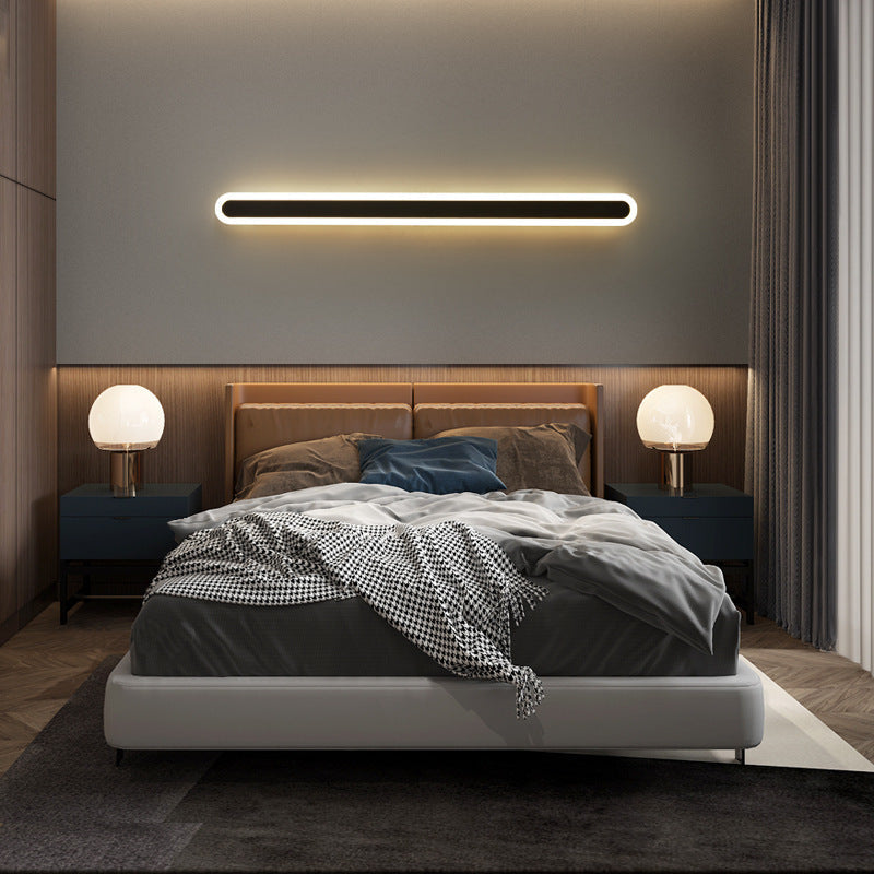Moderner minimalistischer rechteckiger langer Eisen-Acryl-LED-Wand-Wandleuchte für das Wohnzimmer