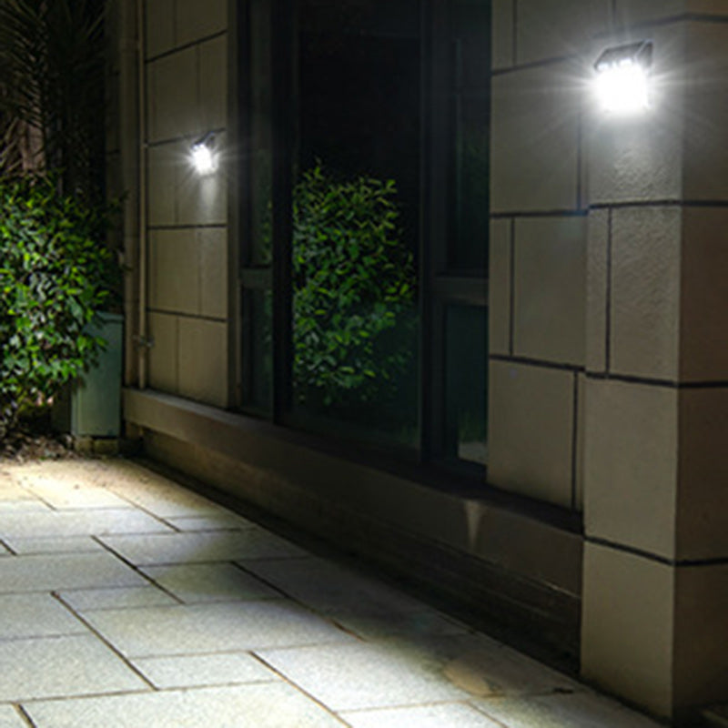 Moderner Minimalistischer Solar Wasserdichter Rechteckiger Trapezförmiger Edelstahl PC LED Außen Wandleuchtenlampe Für Garten