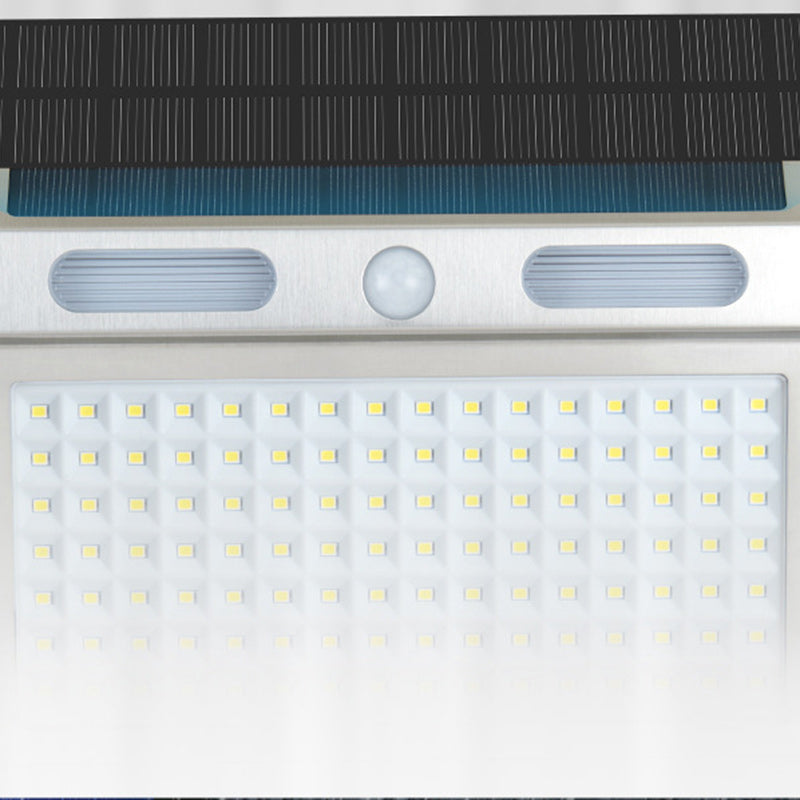 Moderner Minimalistischer Solar Wasserdichter Rechteckiger Trapezförmiger Edelstahl PC LED Außen Wandleuchtenlampe Für Garten