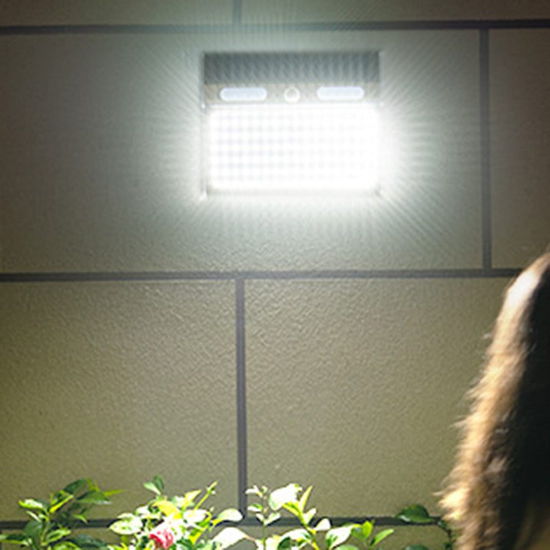 Moderner Minimalistischer Solar Wasserdichter Rechteckiger Trapezförmiger Edelstahl PC LED Außen Wandleuchtenlampe Für Garten