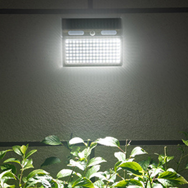 Moderner Minimalistischer Solar Wasserdichter Rechteckiger Trapezförmiger Edelstahl PC LED Außen Wandleuchtenlampe Für Garten