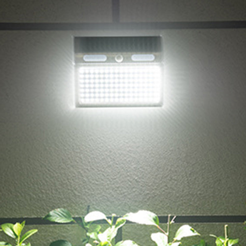 Moderner Minimalistischer Solar Wasserdichter Rechteckiger Trapezförmiger Edelstahl PC LED Außen Wandleuchtenlampe Für Garten