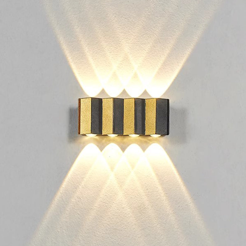 Moderne Einfachheit Wasserdichte Aluminium Rechteckige Gebogene Auf- und Abwärts LED Wandleuchte Lampe für Außenpatio